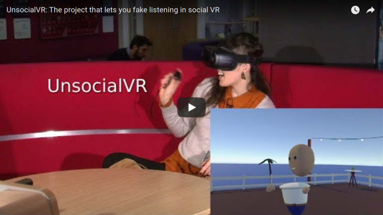 Youtube video about the UnsocialVR project